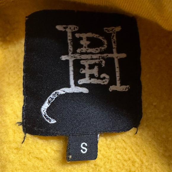 Ed Hardy Men’s Mustard Yellow Dragon Tattoo Hoodie Sz S Y2k Grunge Hipster - Picture 2 of 8